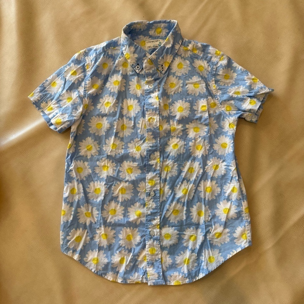 Crewcuts boys daisy button down shirt